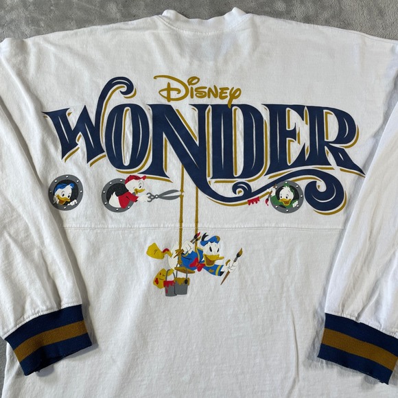 Disney Cruise Spirit Jersey Womens Medium White Long‎ Sleeve Mickey Oversized - Picture 8 of 11